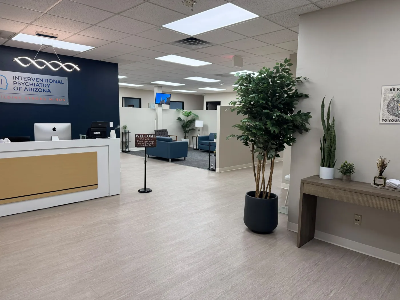 Reception desk and entrance at our Phoenix office